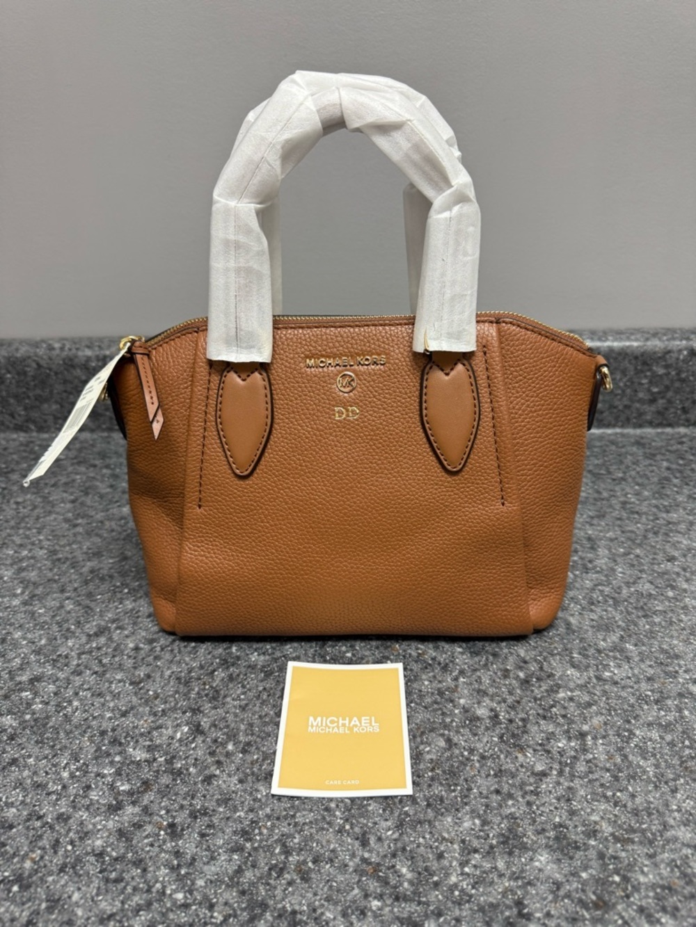 NWT Michael Kors Small Sienna Brown Leather Satchel TopHandle/Crossbody Bag $328